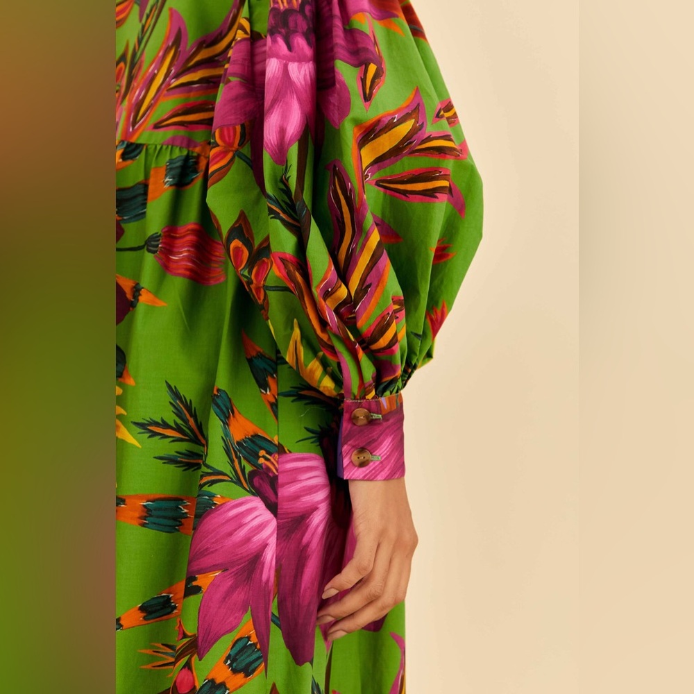 FARM Rio Green and Purple Floral Maxi Dress - Picture 3 of 6